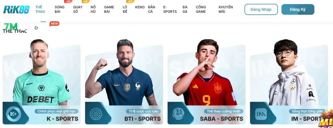 Cá cược thể thao Rik88 với tỷ lệ lớn nhất thị trường