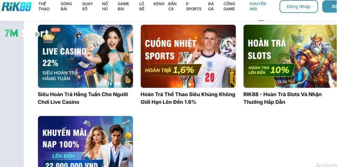 Khuyến mãi siêu hấp dẫn khi tham gia tại Rik88